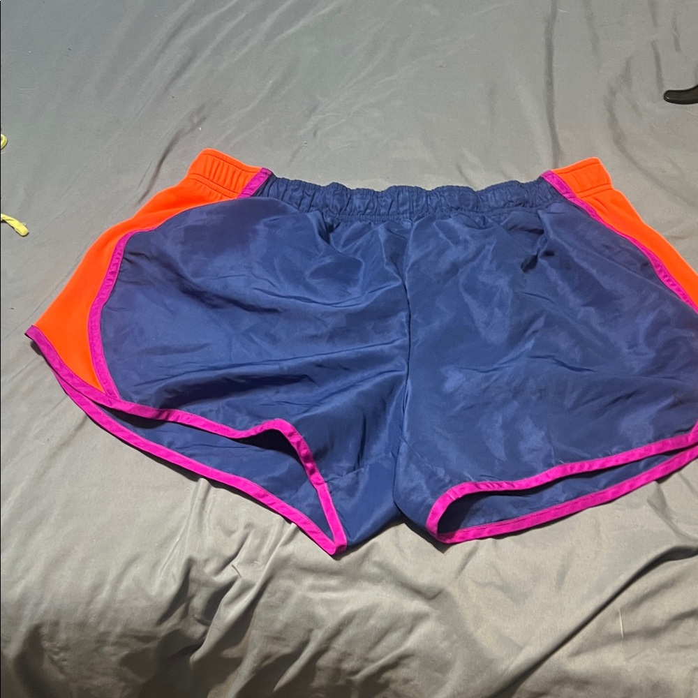 Women's Navy and Orange Athletic Shorts